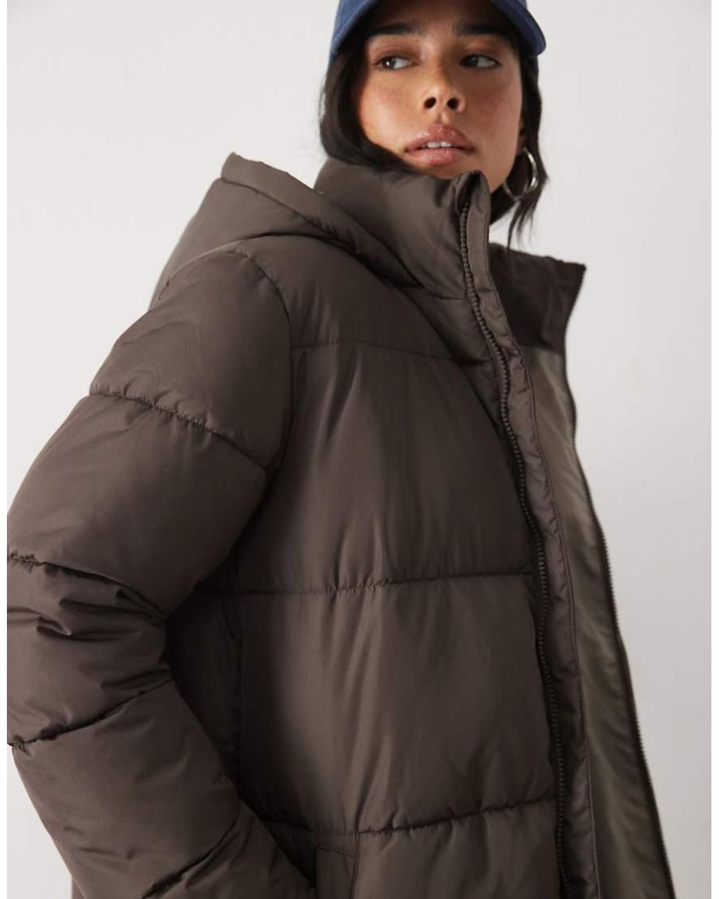JJ Rebel Brown Long Puffer Jacket