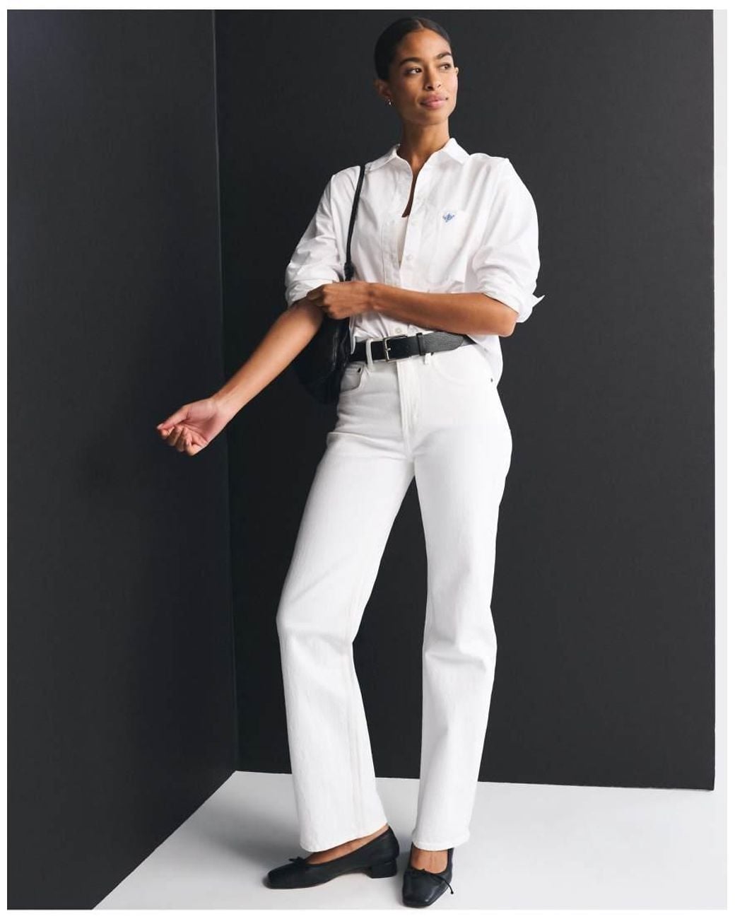 Abercrombie & Fitch White 100% Cotton Poplin Oversized Shirt