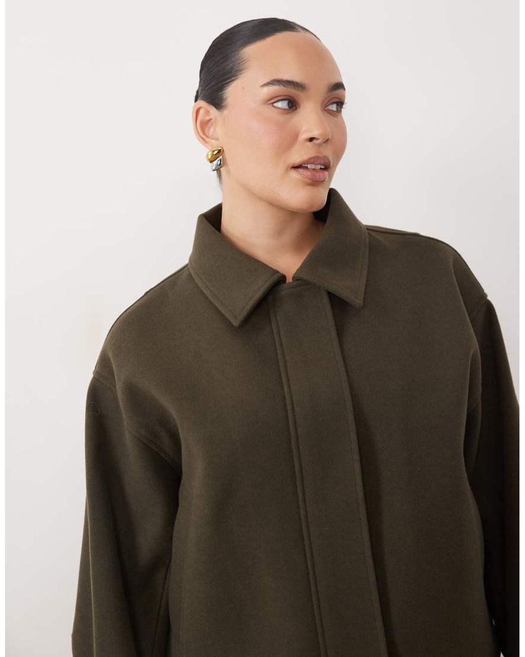 ASOS Brown Asos Design Curve Formal Top Collar Cropped Jacket