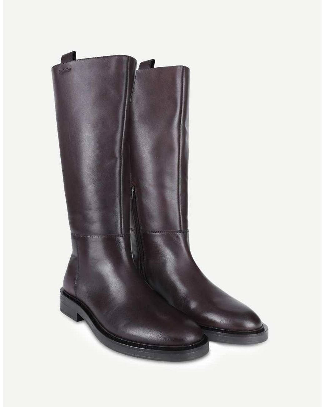 OFF THE HOOK Brown Celeste Leather Knee-High Riding Boots