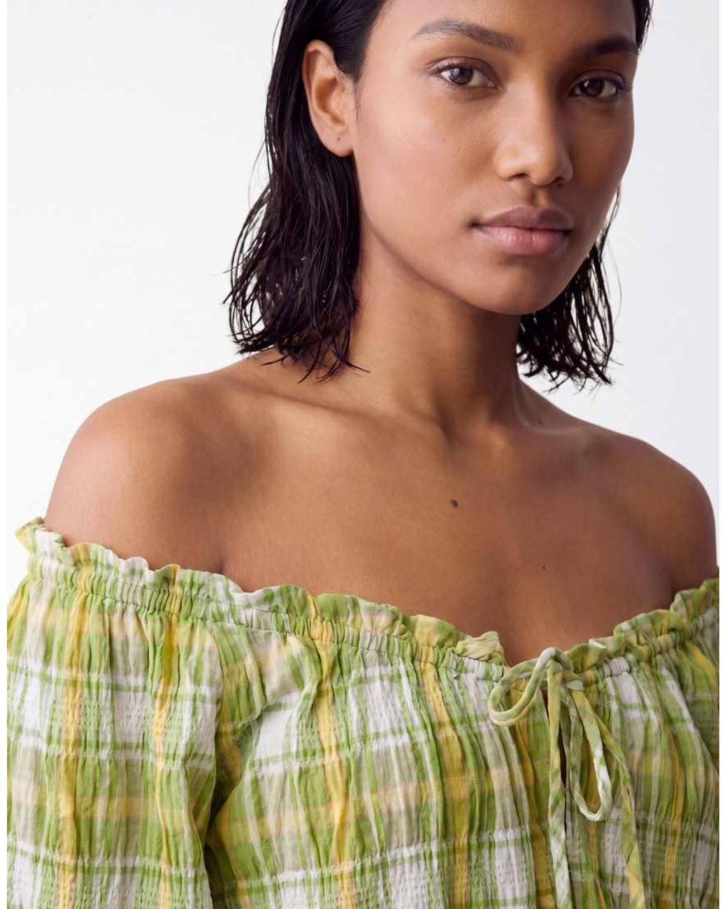 ASOS Green Frill Neck Playsuit