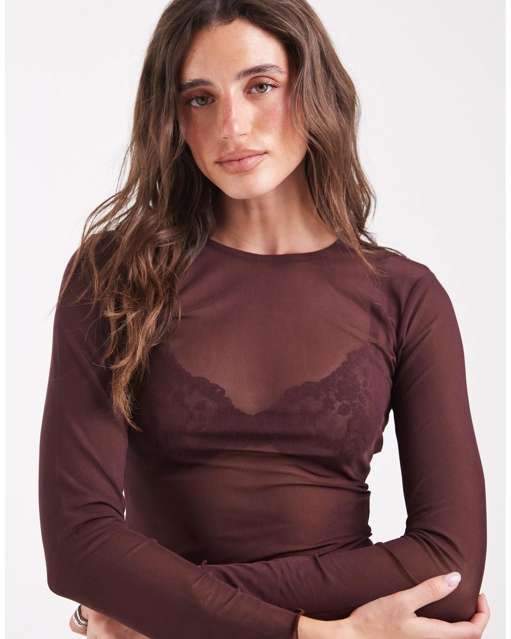 ONLY Purple Mesh Top