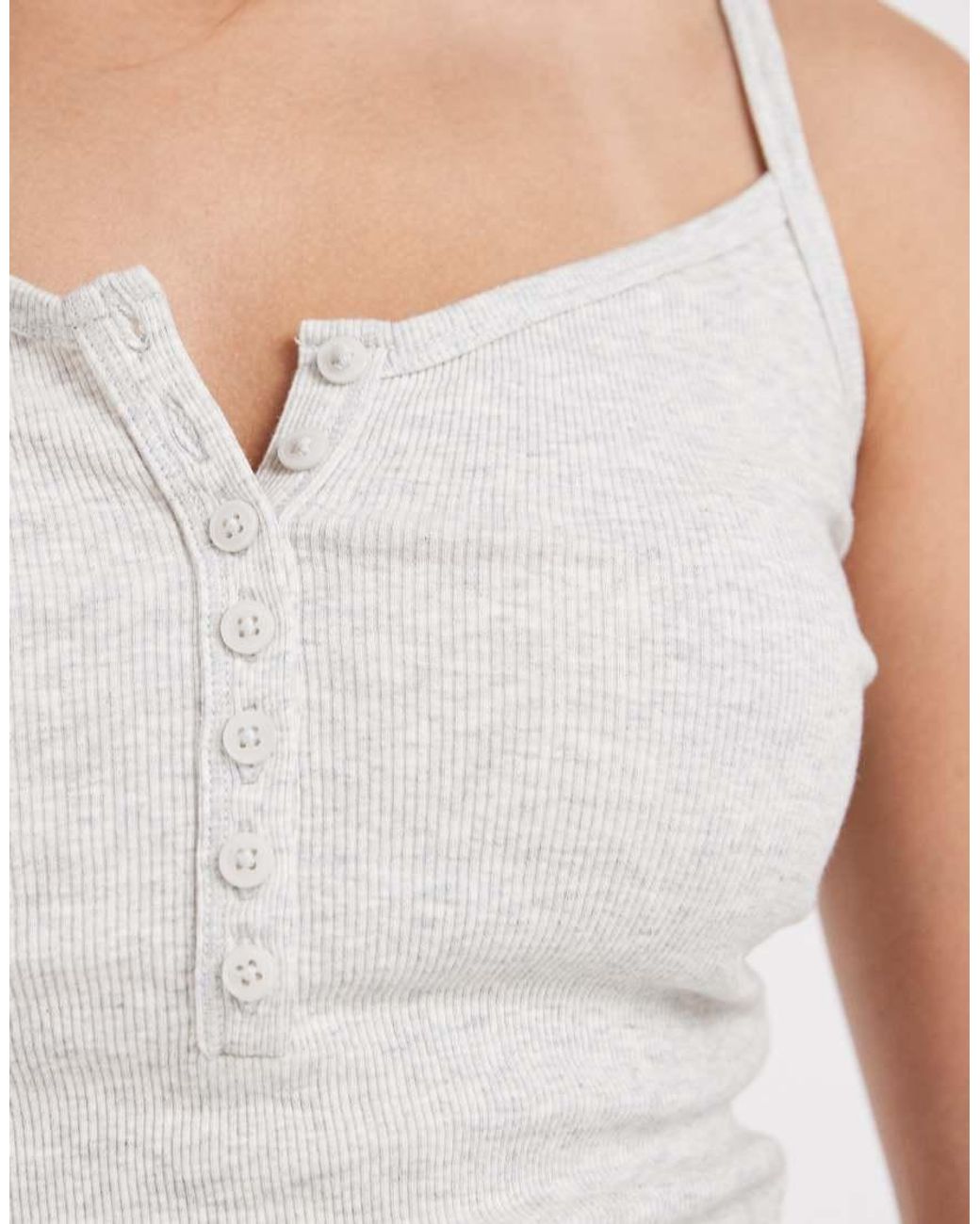 Hollister White Henley Cami Top