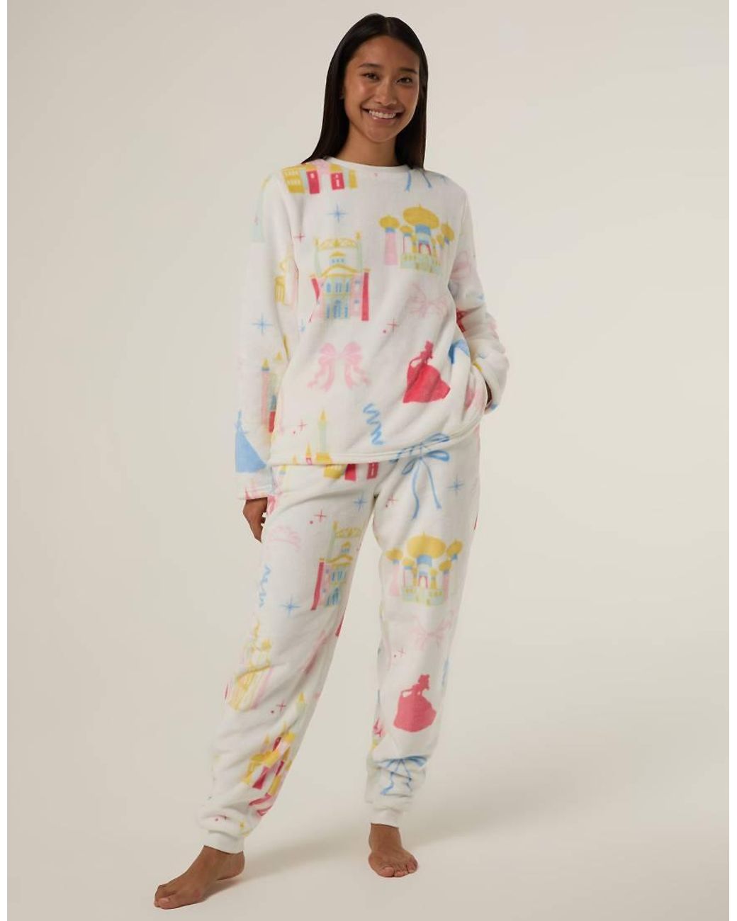 Skinnydip London White Disney Princess Glitter Fleece Twosie Set