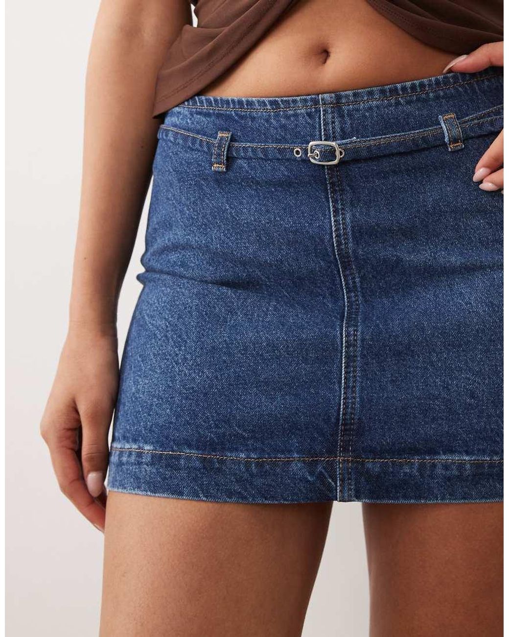 ASOS Blue Micro Mini Denim Skirt With Belt