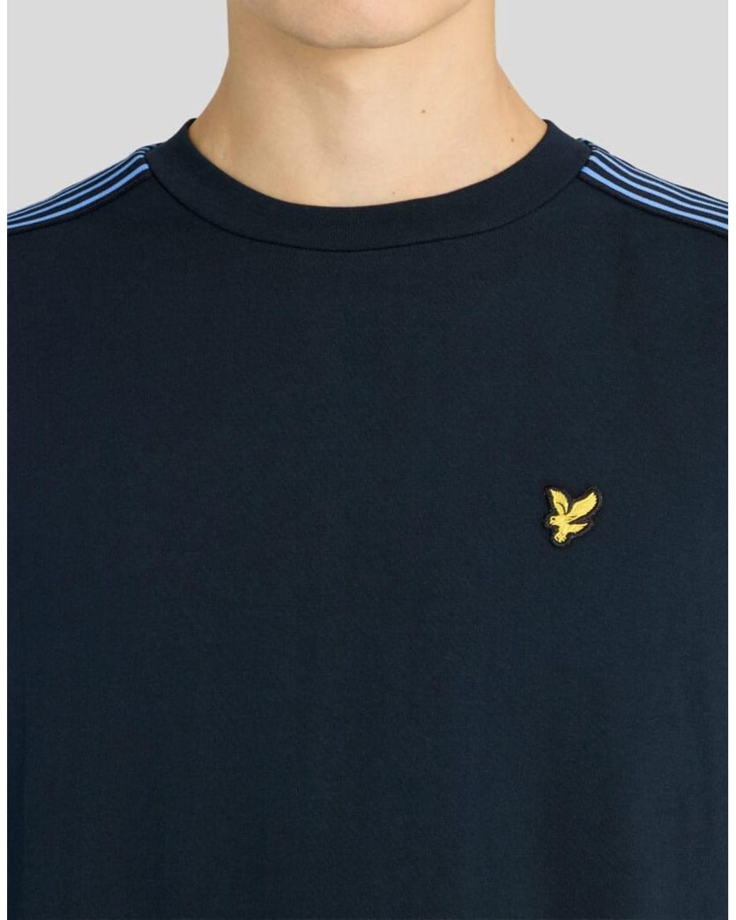 Lyle & Scott Blue Ls T-Shirt Stripe Taped T-Shirt for men