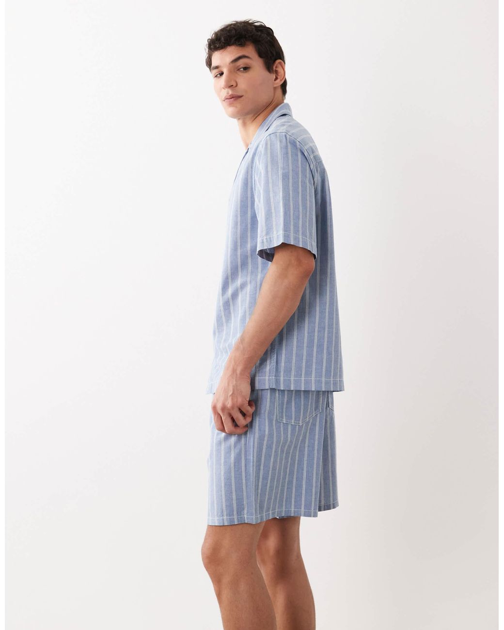 Short large d'ensemble à rayures ASOS pour homme en coloris Blue