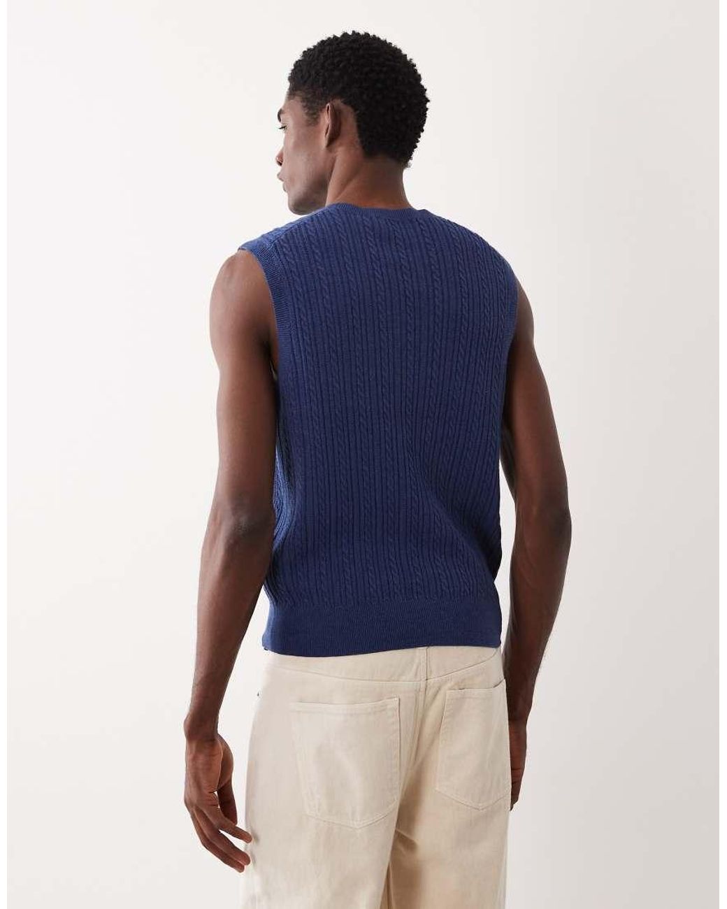 Polo Ralph Lauren Blue Icon Logo Cotton Sweater Vest for men