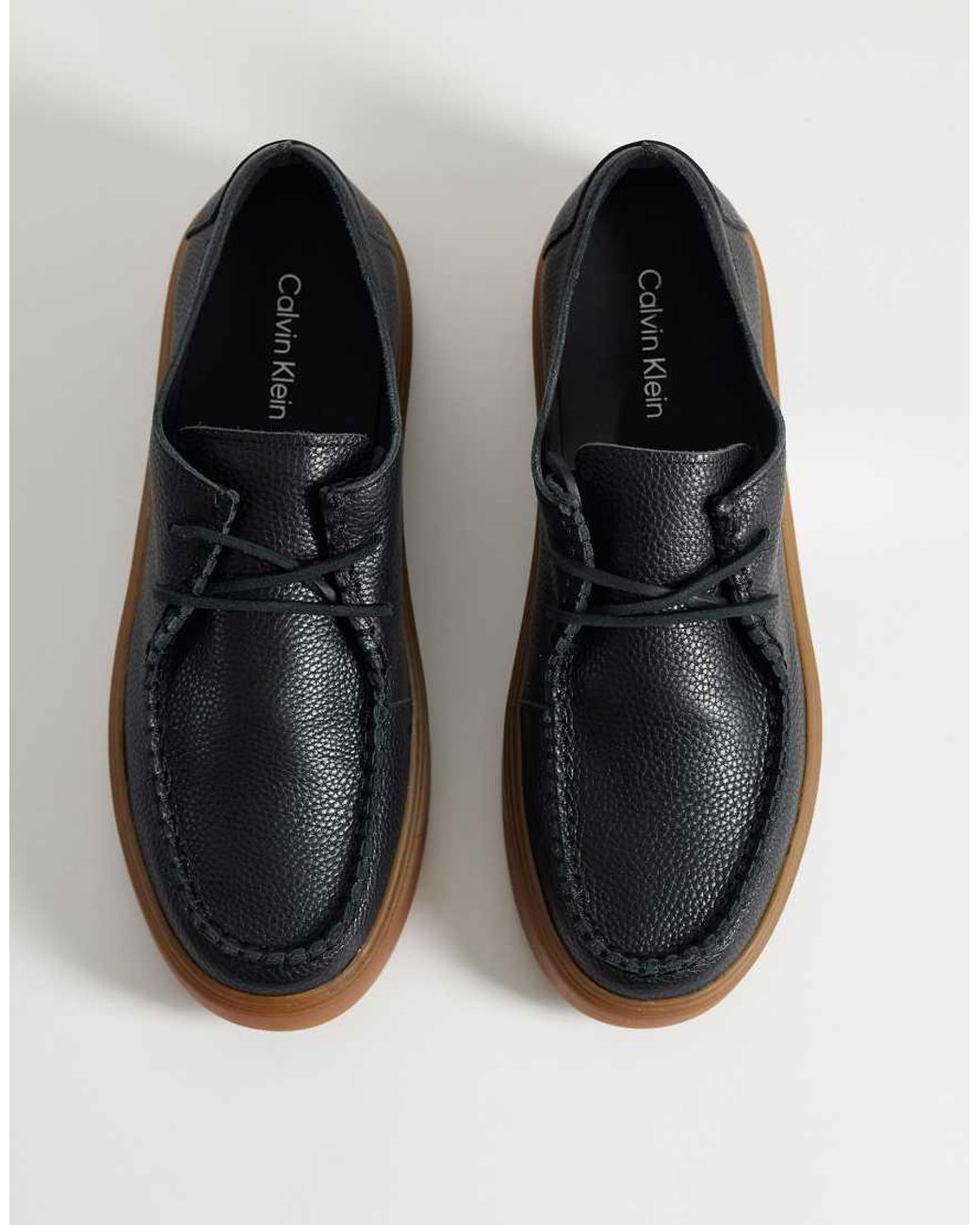 Calvin Klein Blue Jeans Chunky Hybrid Leather Apron Lace Up Shoes for men