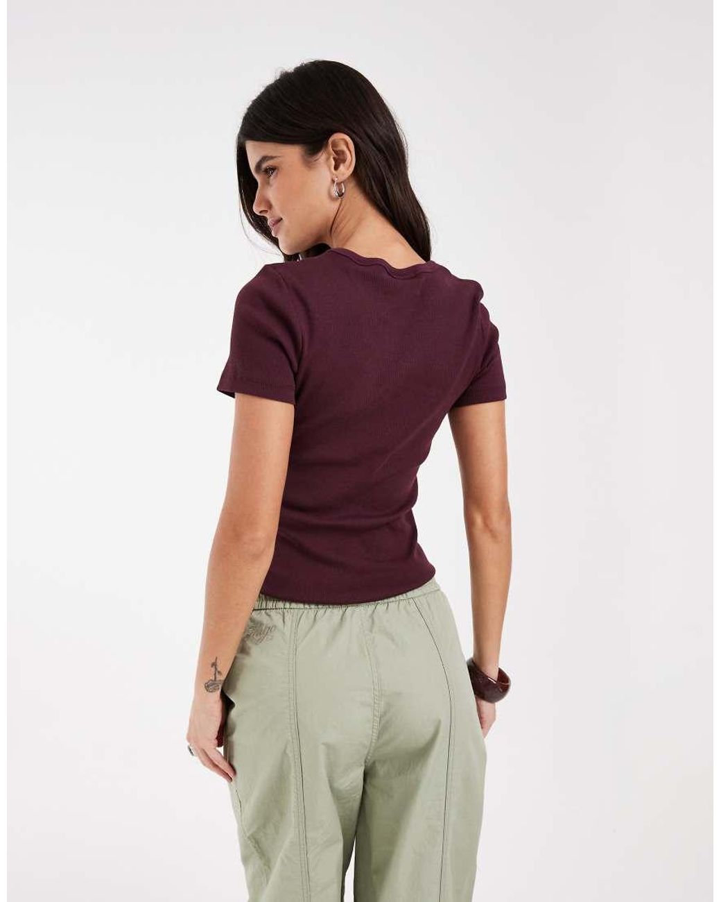 JJXX Purple Ribbed T-shirt