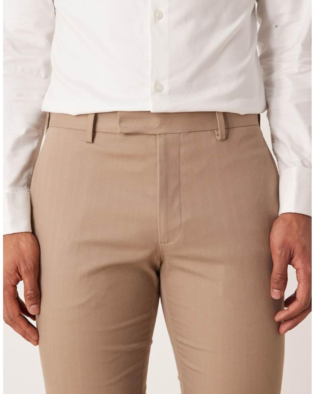 ASOS Natural Skinny Suit Trouser for men