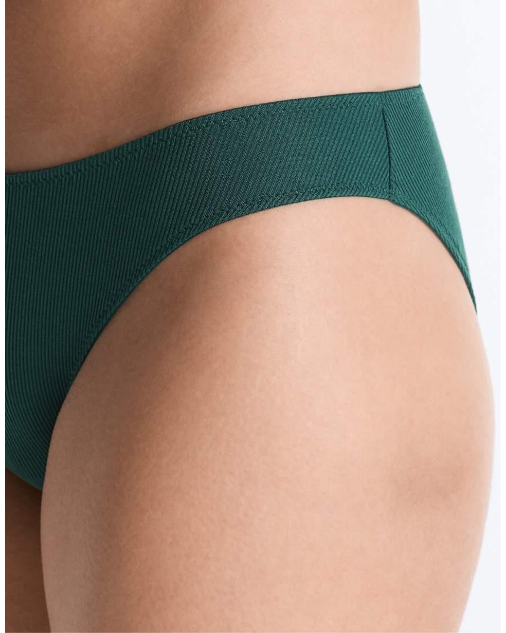 Oysho Blue 5 Cotton Rib U-cut Classic Briefs