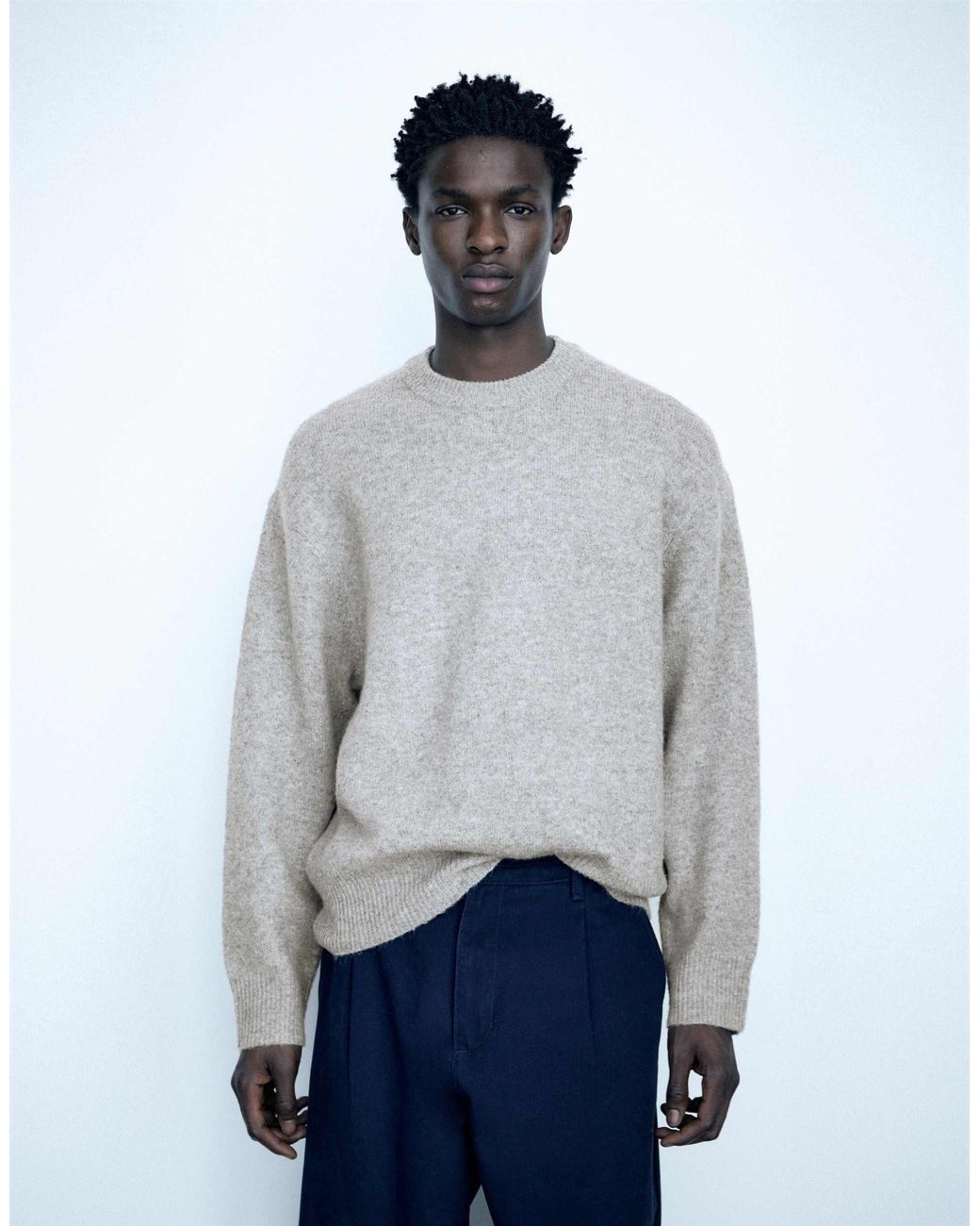 Pull basique col rond chiné Pull&Bear pour homme en coloris Blue