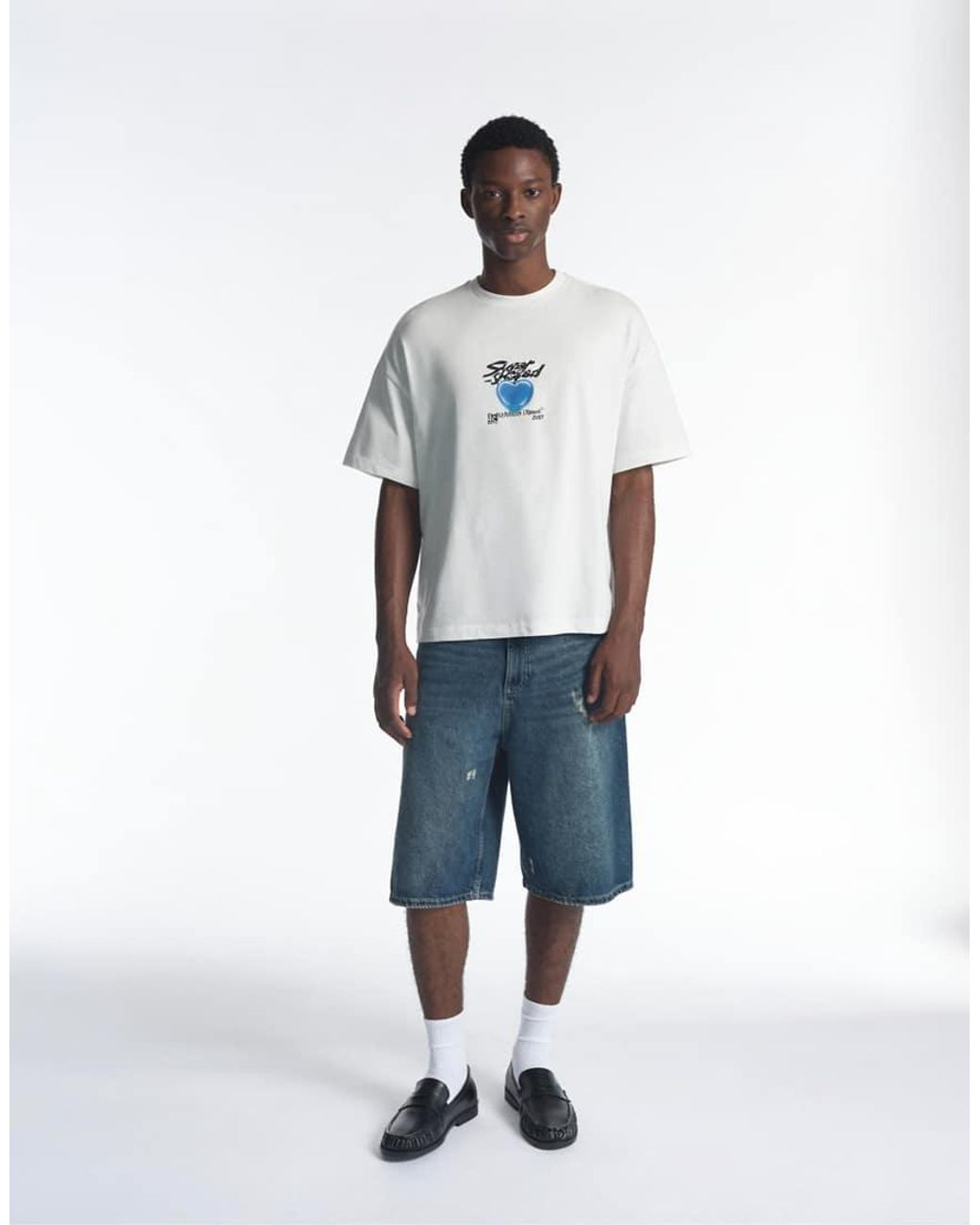 Pull&Bear Gray Stwd Sweet Candy Graphic T-Shirt for men
