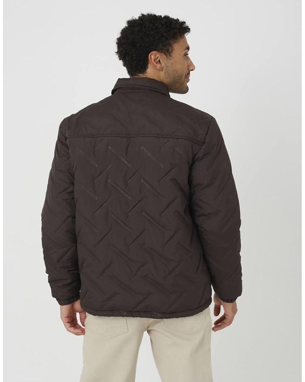 Brave Soul Gray Heat Seal Padded Coach Style Jacket for men