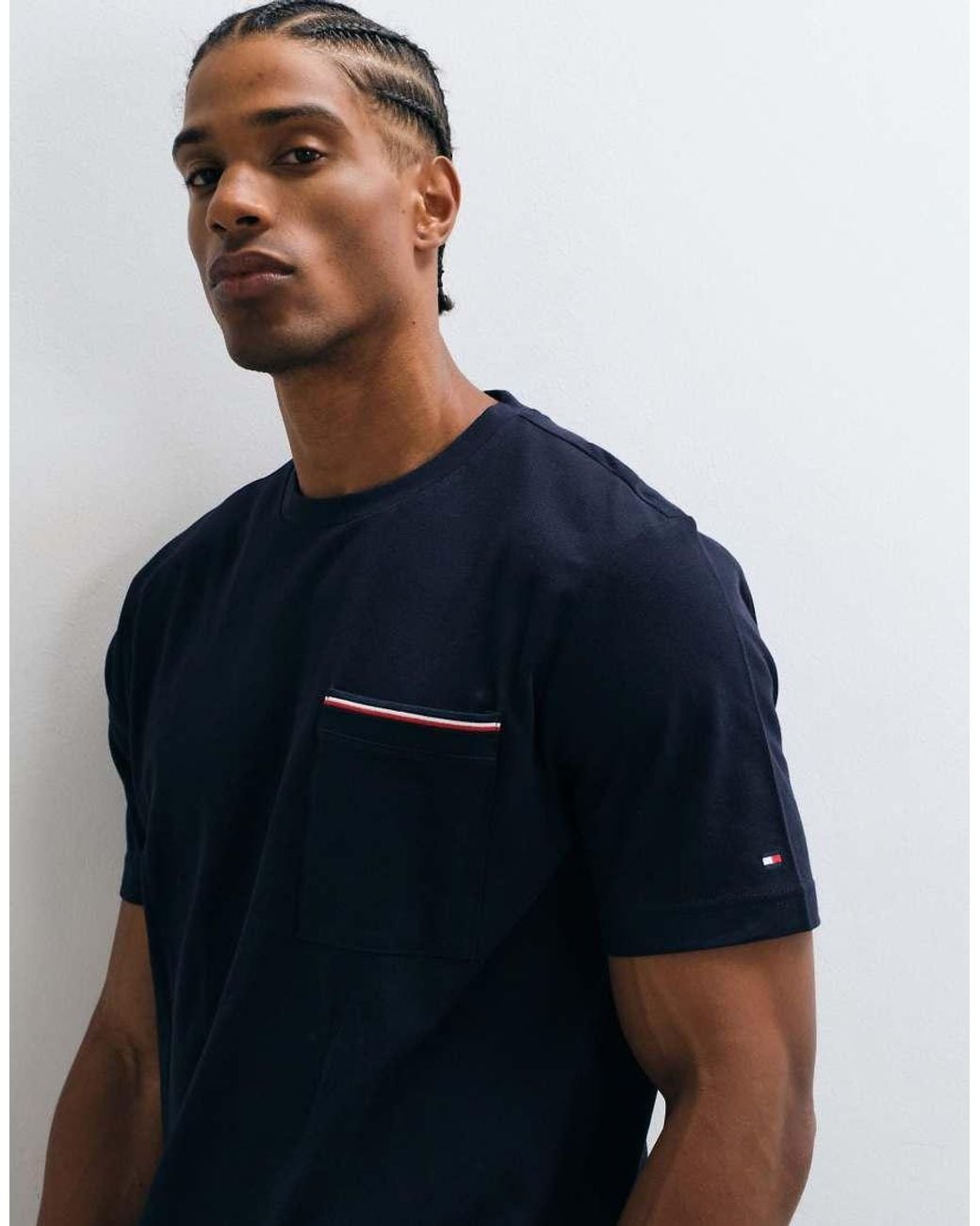 Tommy Hilfiger Blue Pique T-Shirt for men