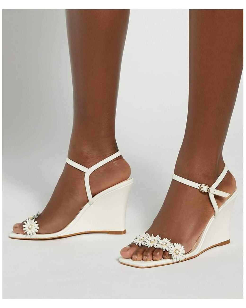 Dune White Milennial Wedges