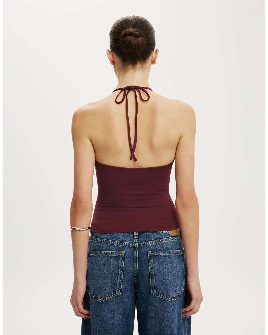 Cotton On Blue Hold Me Tie Halter