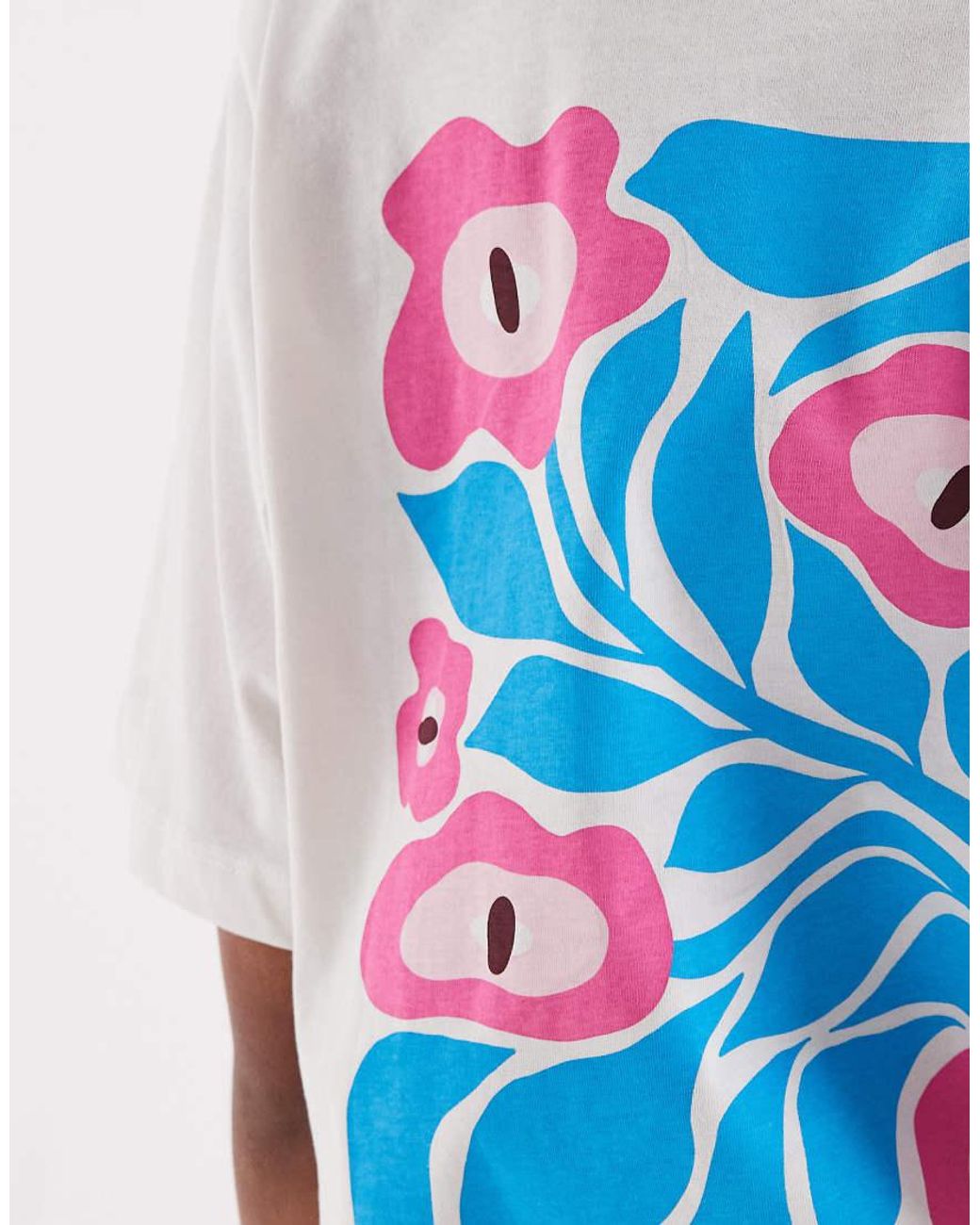 JJXX White Oversized T-shirt With Floral Print
