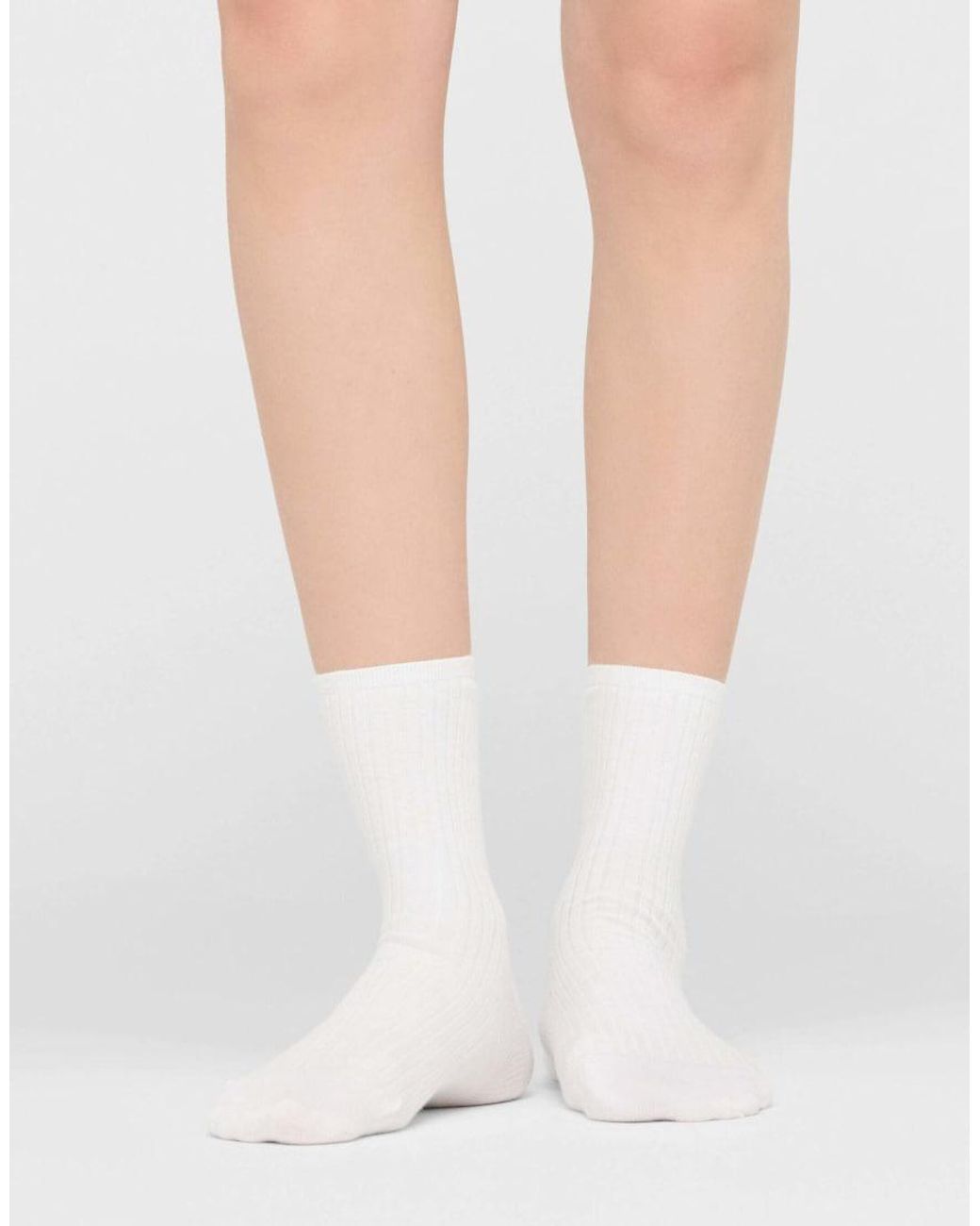 Calzedonia White Ribbed Short Socks