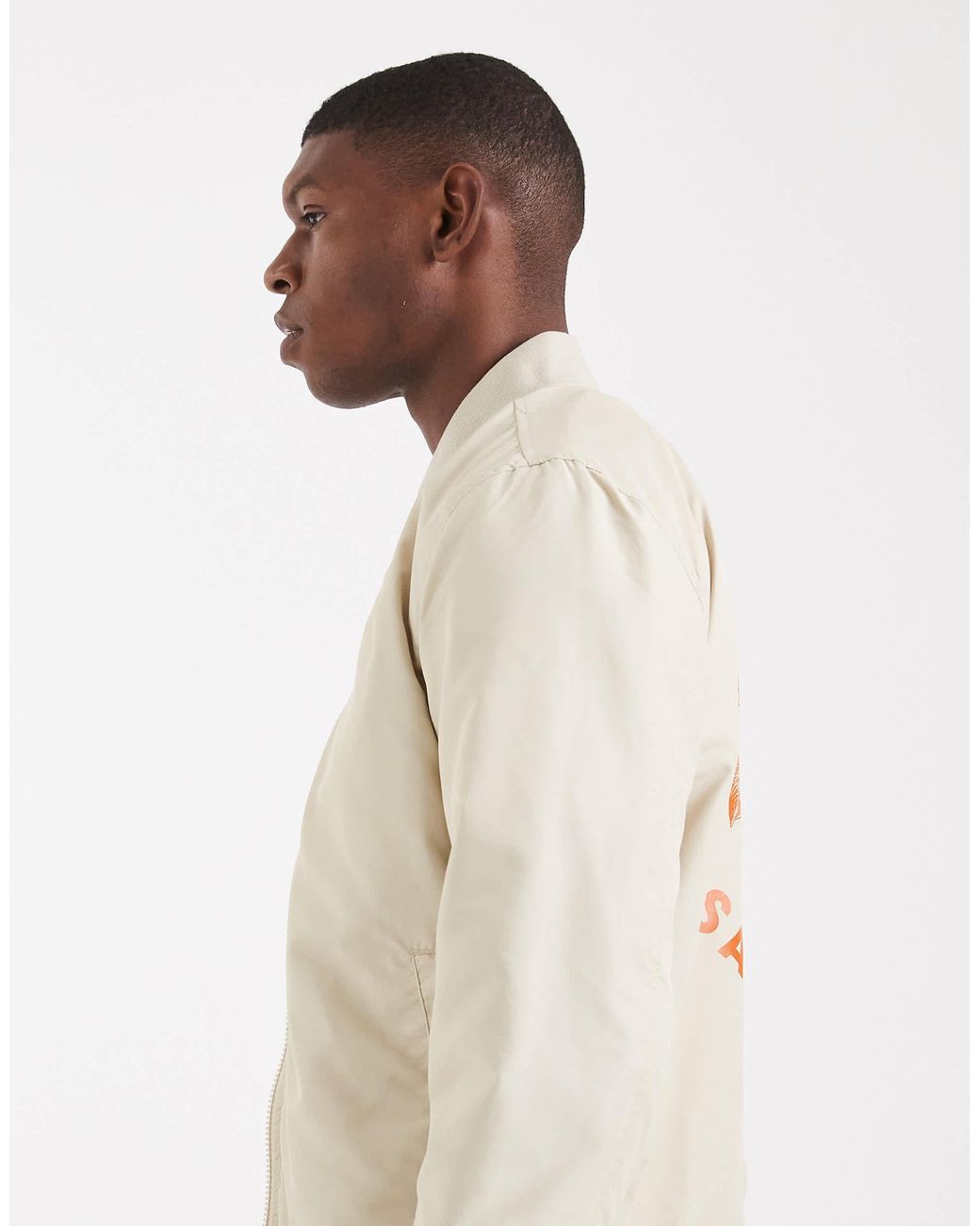 ASOS – leichte bomberjacke in Natural für Herren