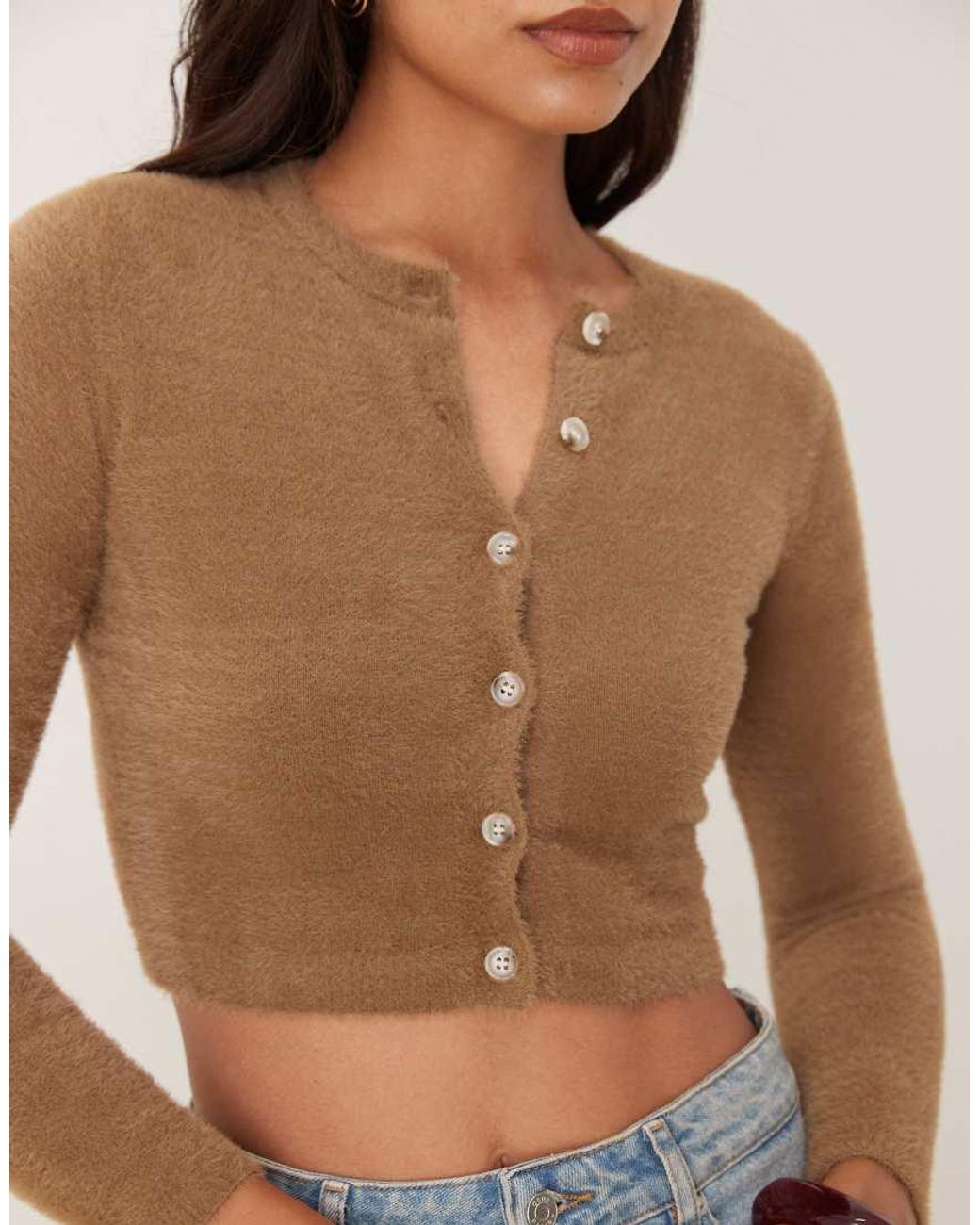 Glamorous Blue Cropped Button Down Cardigan