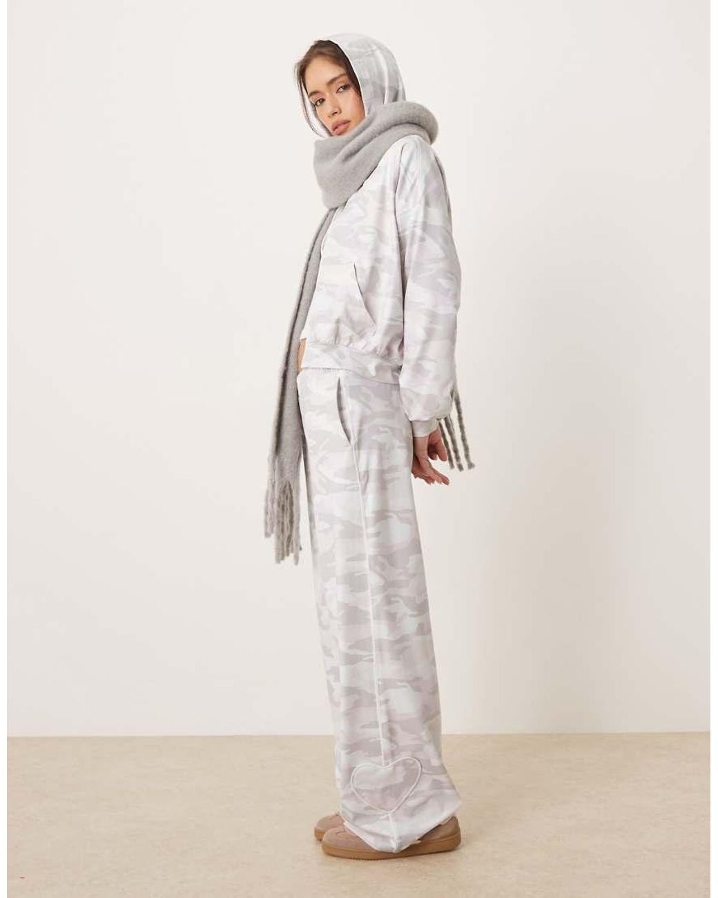 Hollister White Gilly Hicks Slouchy Crop Full Zip Hoodie Co-Ord
