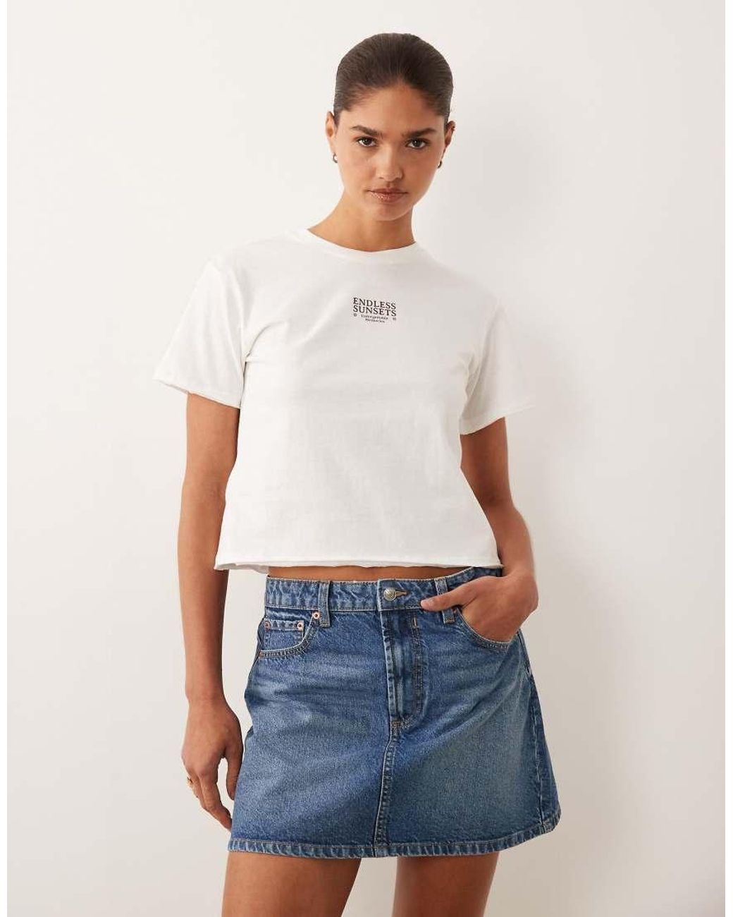 Mango Blue Teen Graphic Baby Tee