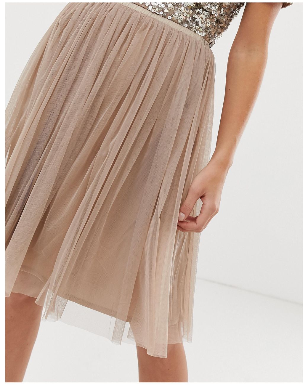 lace and beads tulle skirt