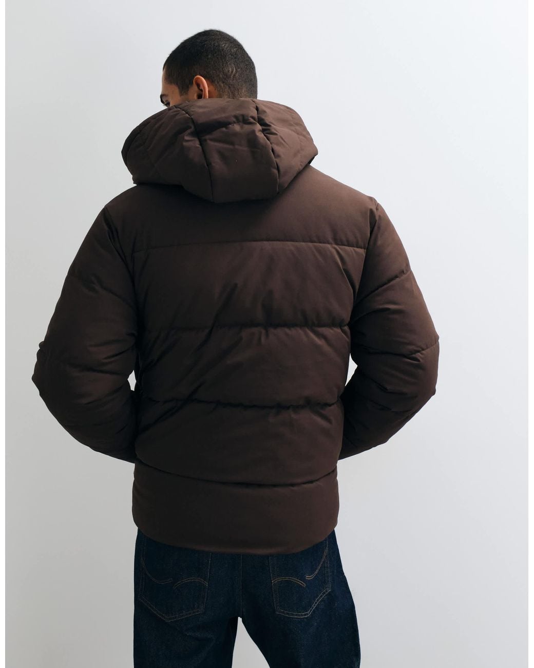 Jack & Jones Black Double Pocket Puffer Jacket for men