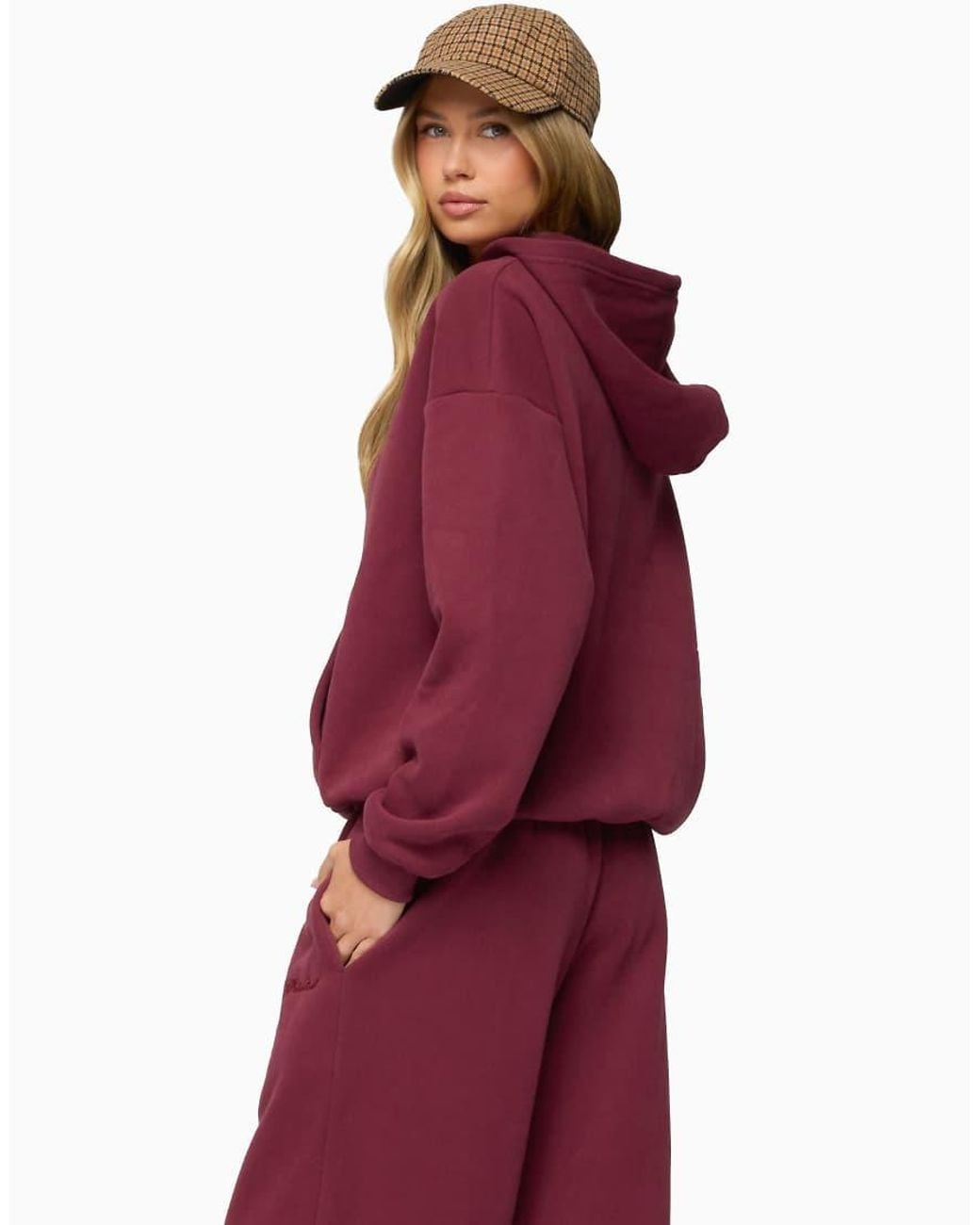 Edikted Red Basic Girl Oversized Hoodie