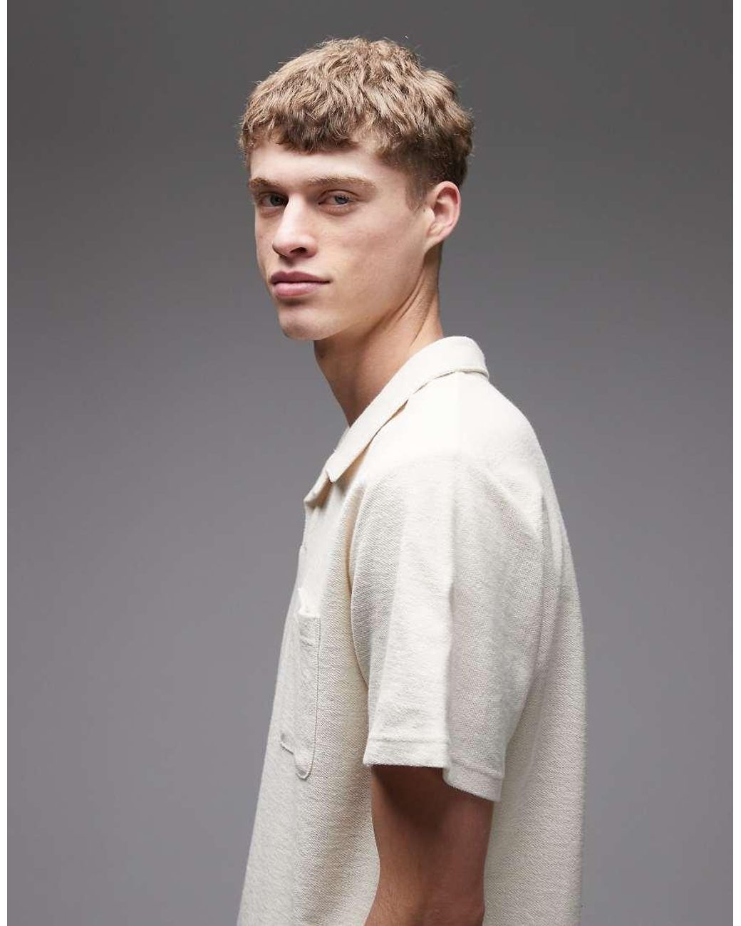 Rhythm Gray Vintage Terry Polo for men