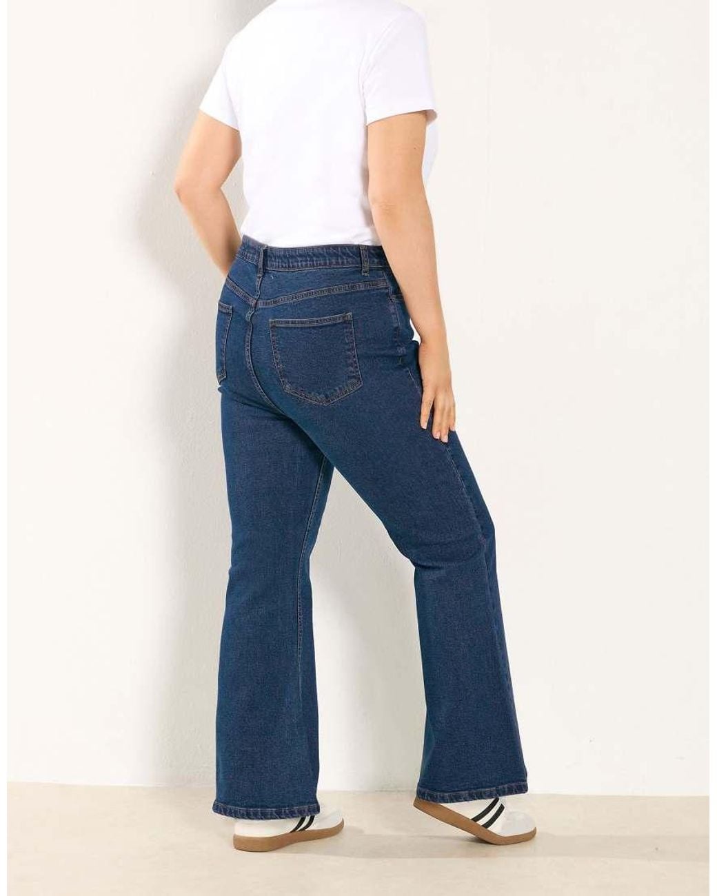 Yours Clothing Blue Flare Stretch Jeans