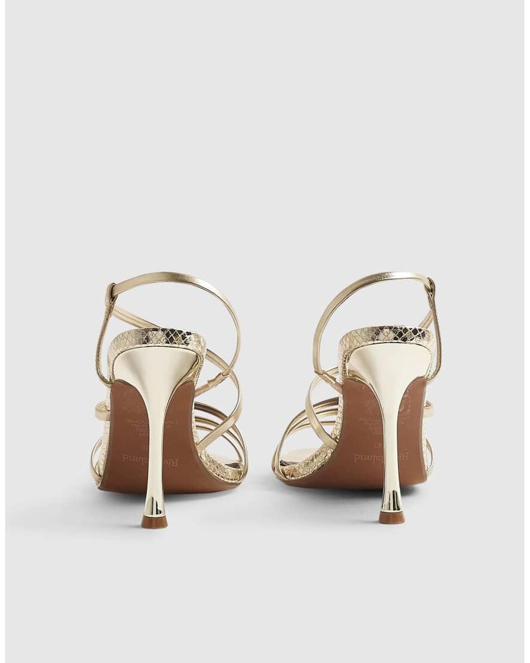 River Island Metallic Strappy Heeled Sandals