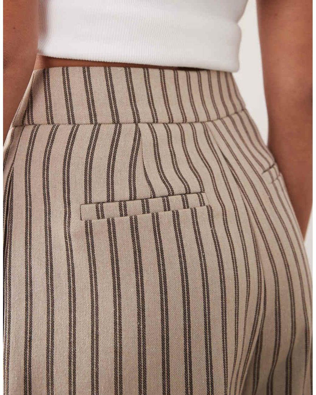 ARRANGE Natural Pleated Wide Leg Pants