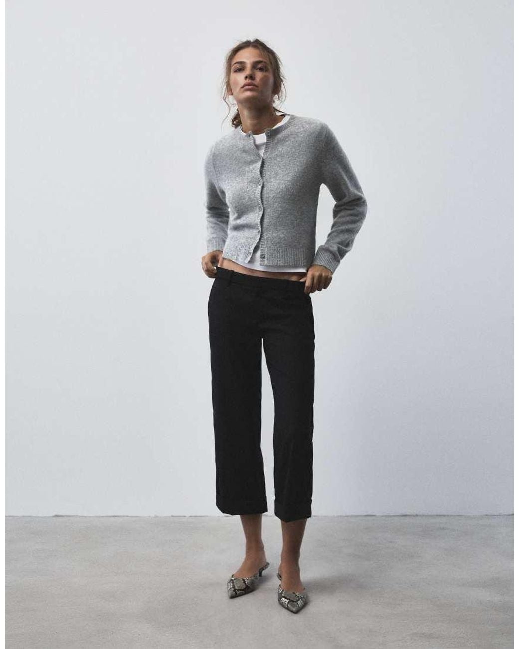 Pull&Bear Gray Soft Knit Cardigan