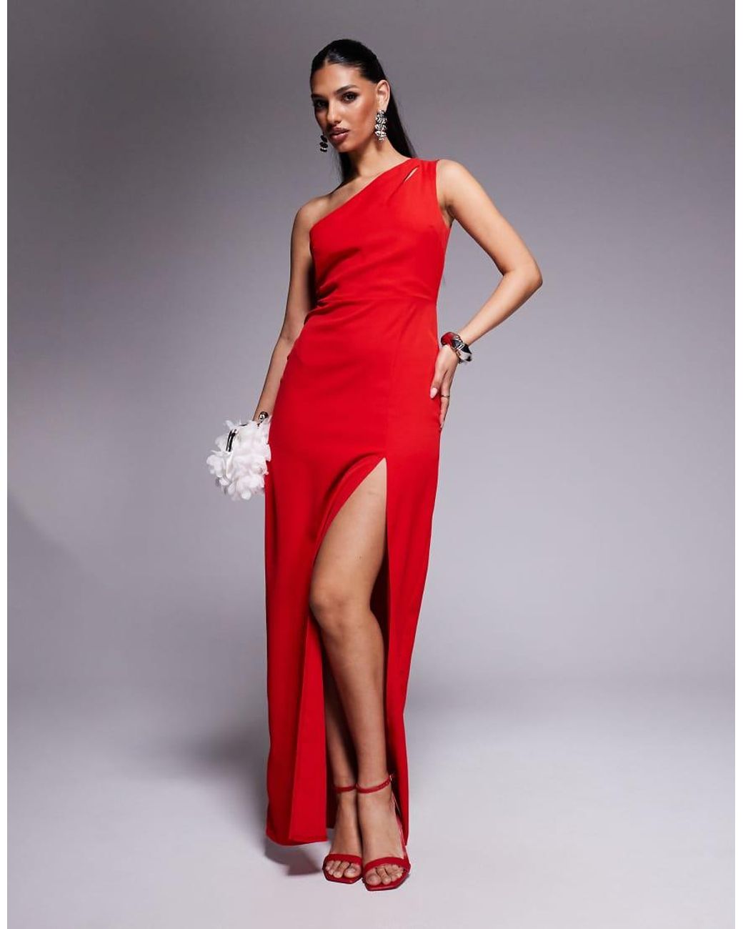 sachin and babi light blue dress Andalouse one-shoulder midi dress in red - Vivienne Westwood main image 0