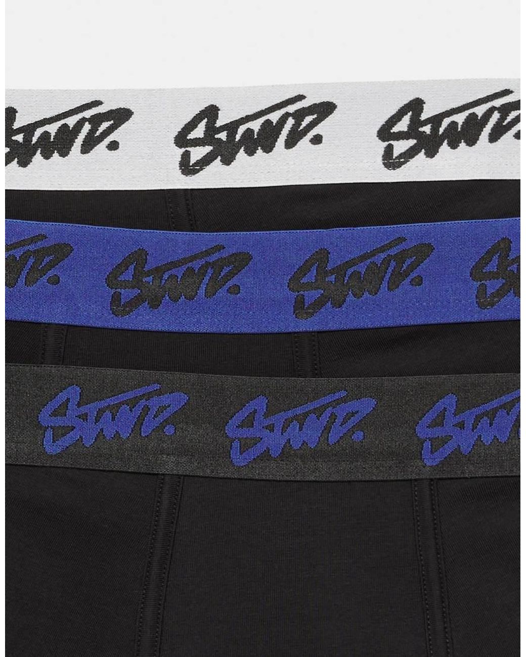 Pull&Bear Blue Pack Of 3 Stwd Boxers for men