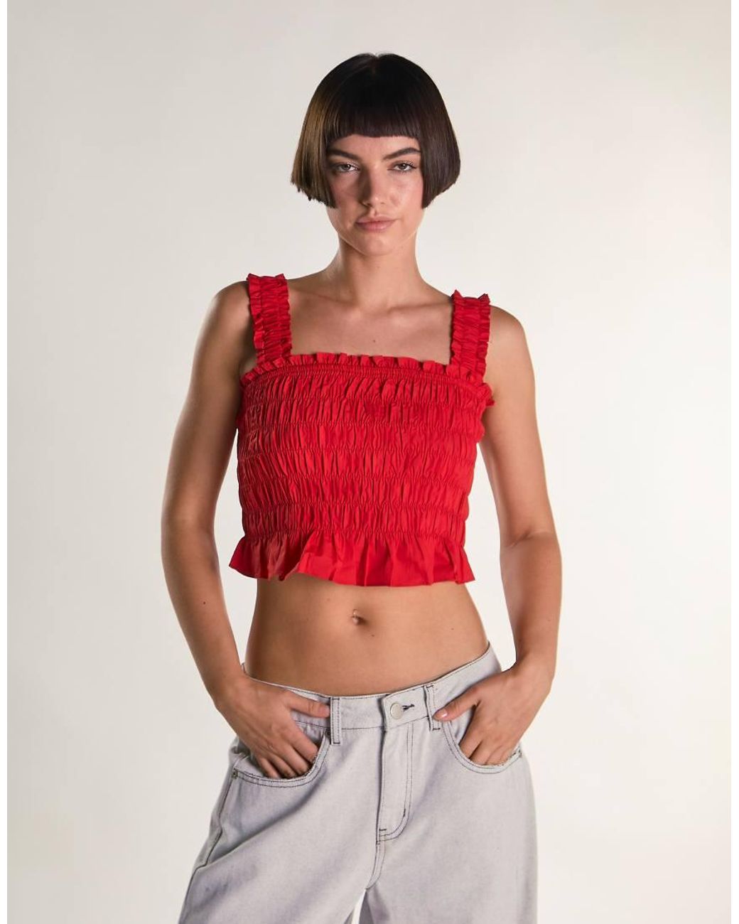 Glamorous Red Smocked Top