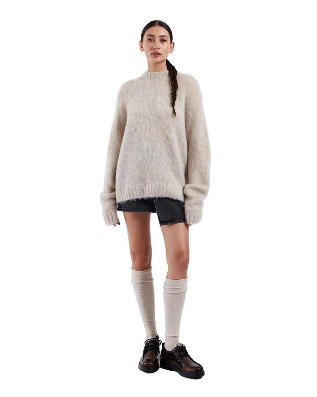 Dr. Denim White Mic Brushed Knit Jumper