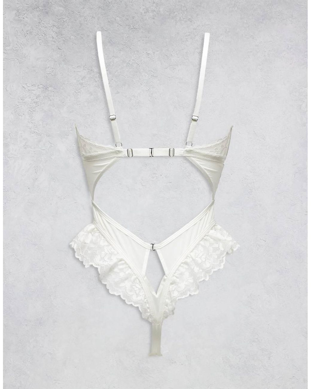 Ann Summers White Boudoir Tease Bridal Crotchless Bodysuit Teddy