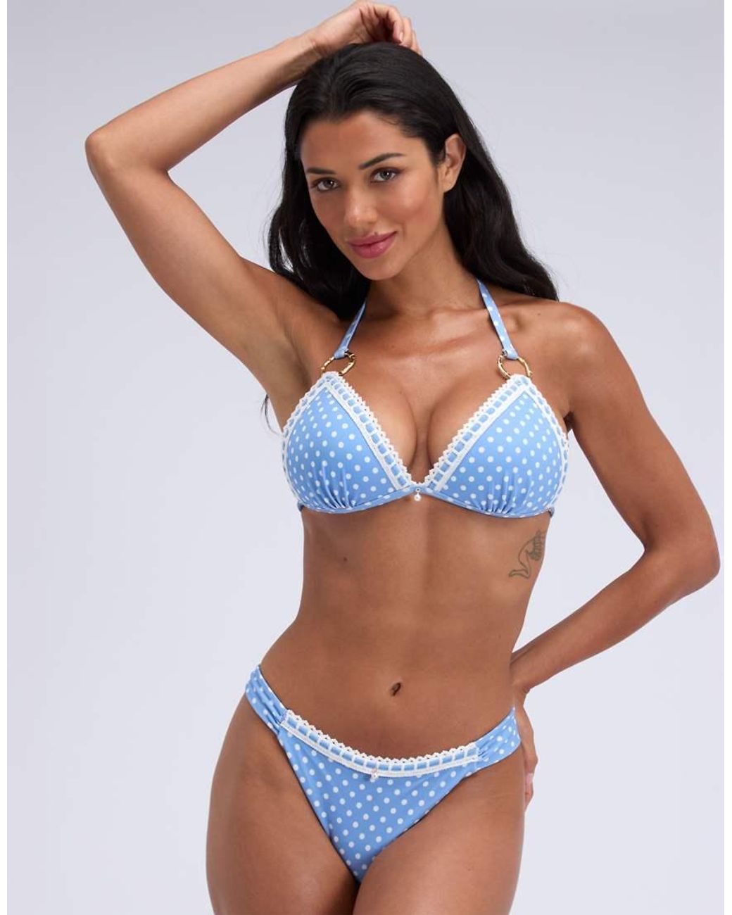 Boux Avenue Blue Casablanca Push Up Triangle Bikini Top With Hardware
