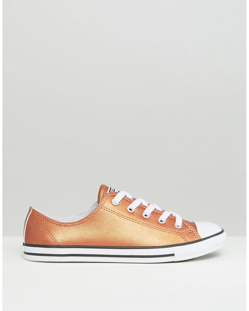 Trágico consumidor viernes Converse All Star Dainty Rose Gold Metallic Trainers | Lyst