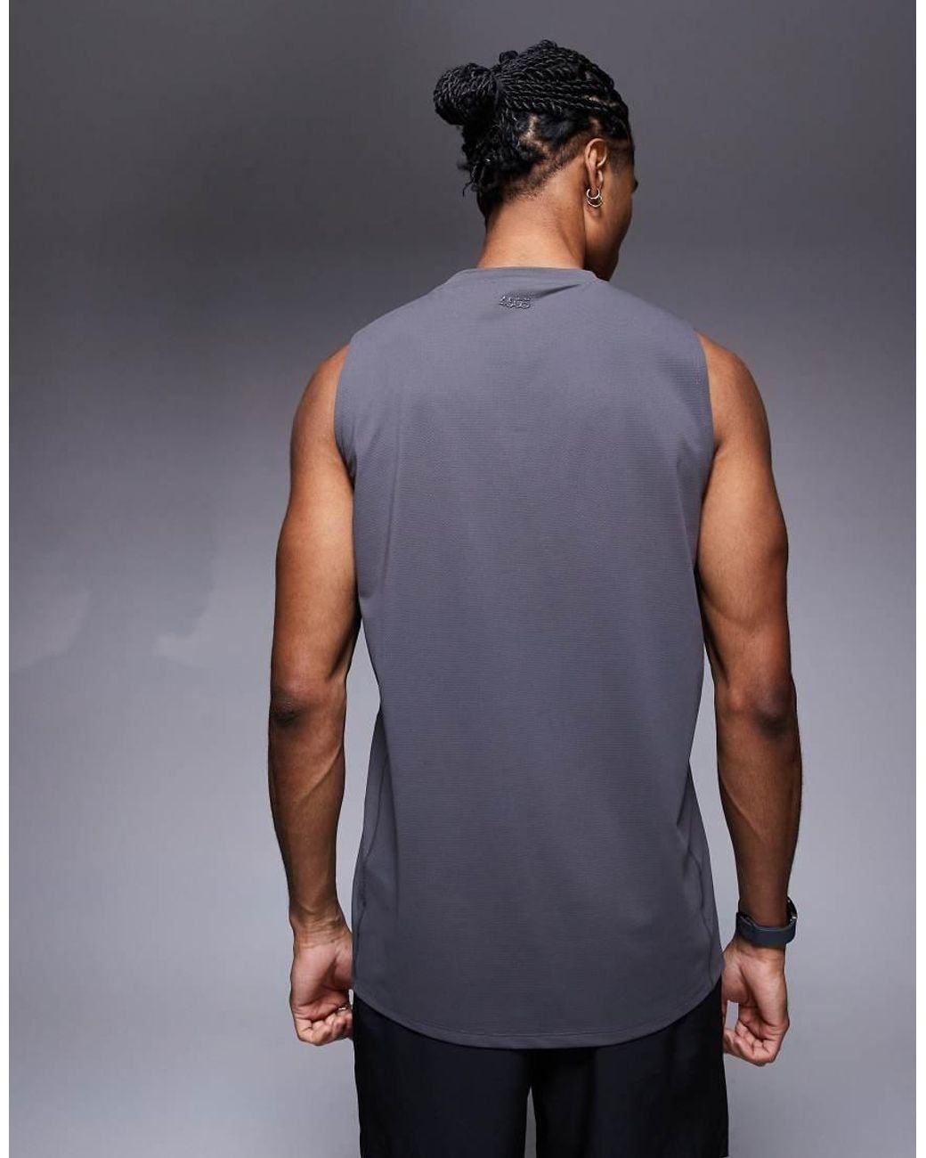 4505 Gray Icon Quick Dry Mesh Training Tank for men