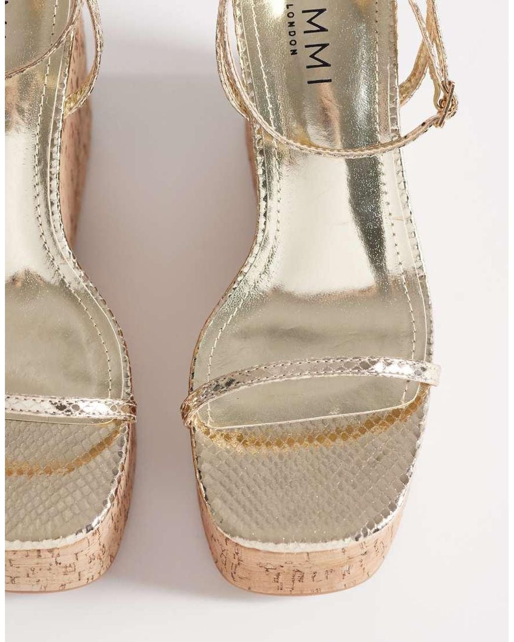 SIMMI Natural Simmi London Kitty High Heeled Wedges