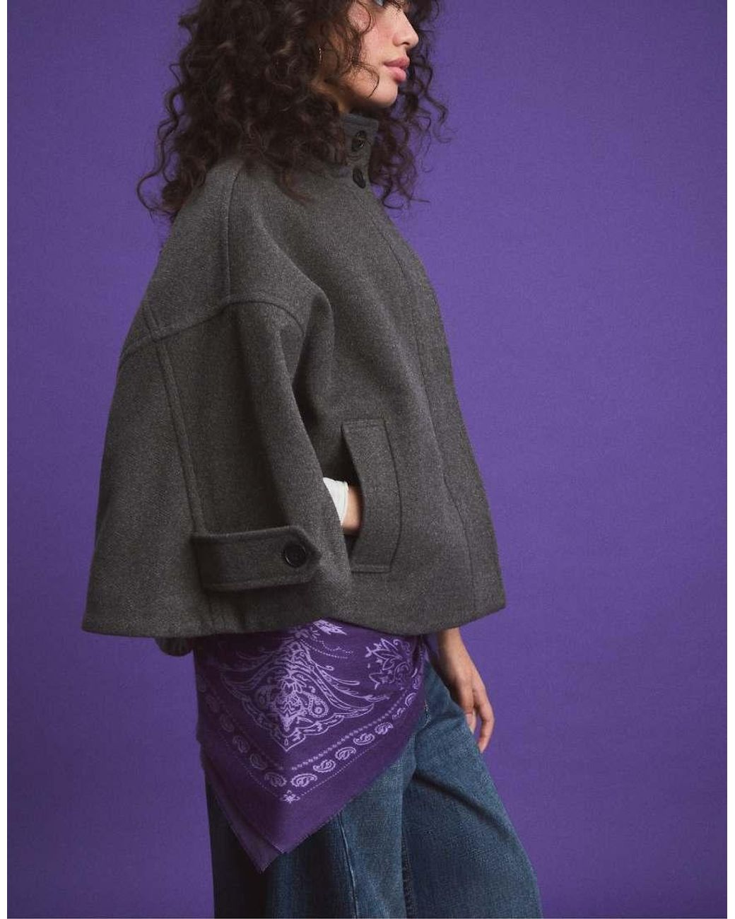 Stradivarius Purple Cashmere-Effect Scarf