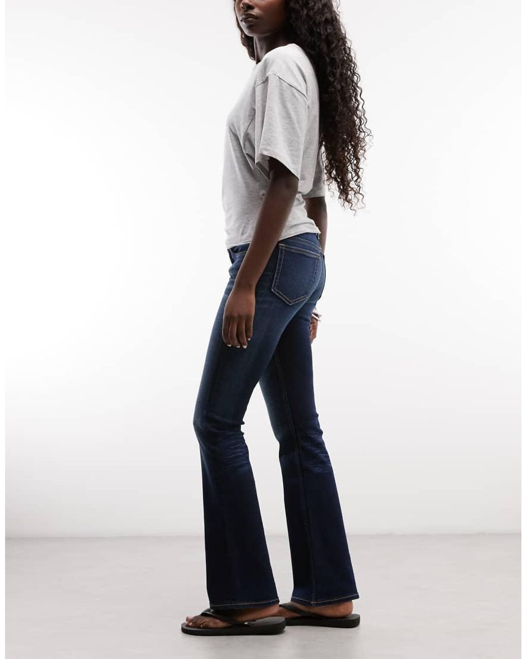 Weekday Blue Luna Low Waist Skinny Flare Jeans