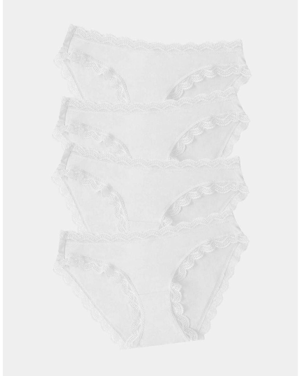 Stripe & Stare White Original Knicker Four Pack