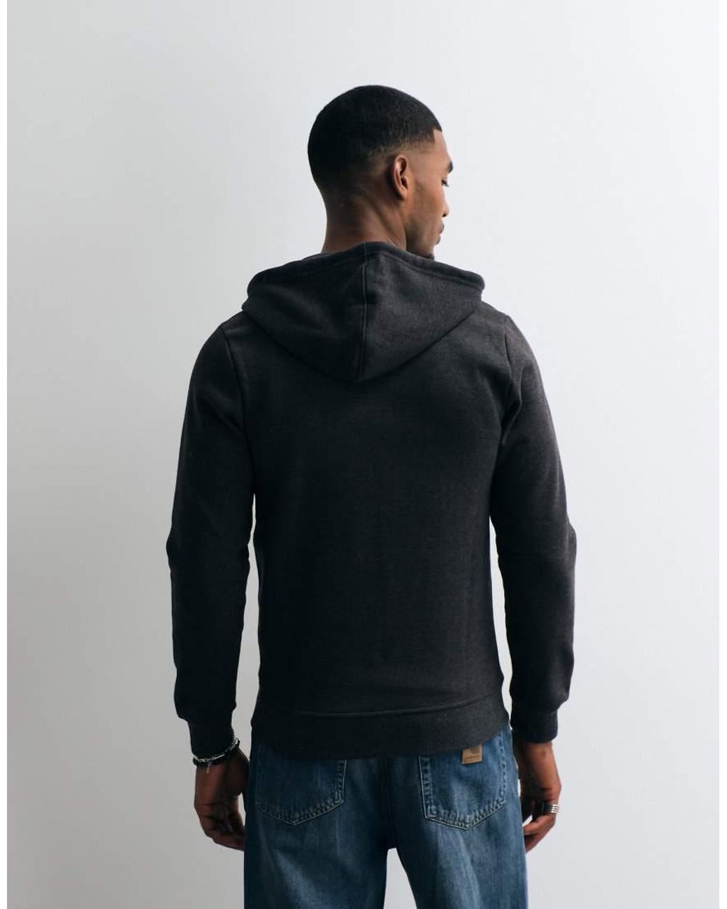 Blend Blue Regular Fit Zip Through Hoodie for men