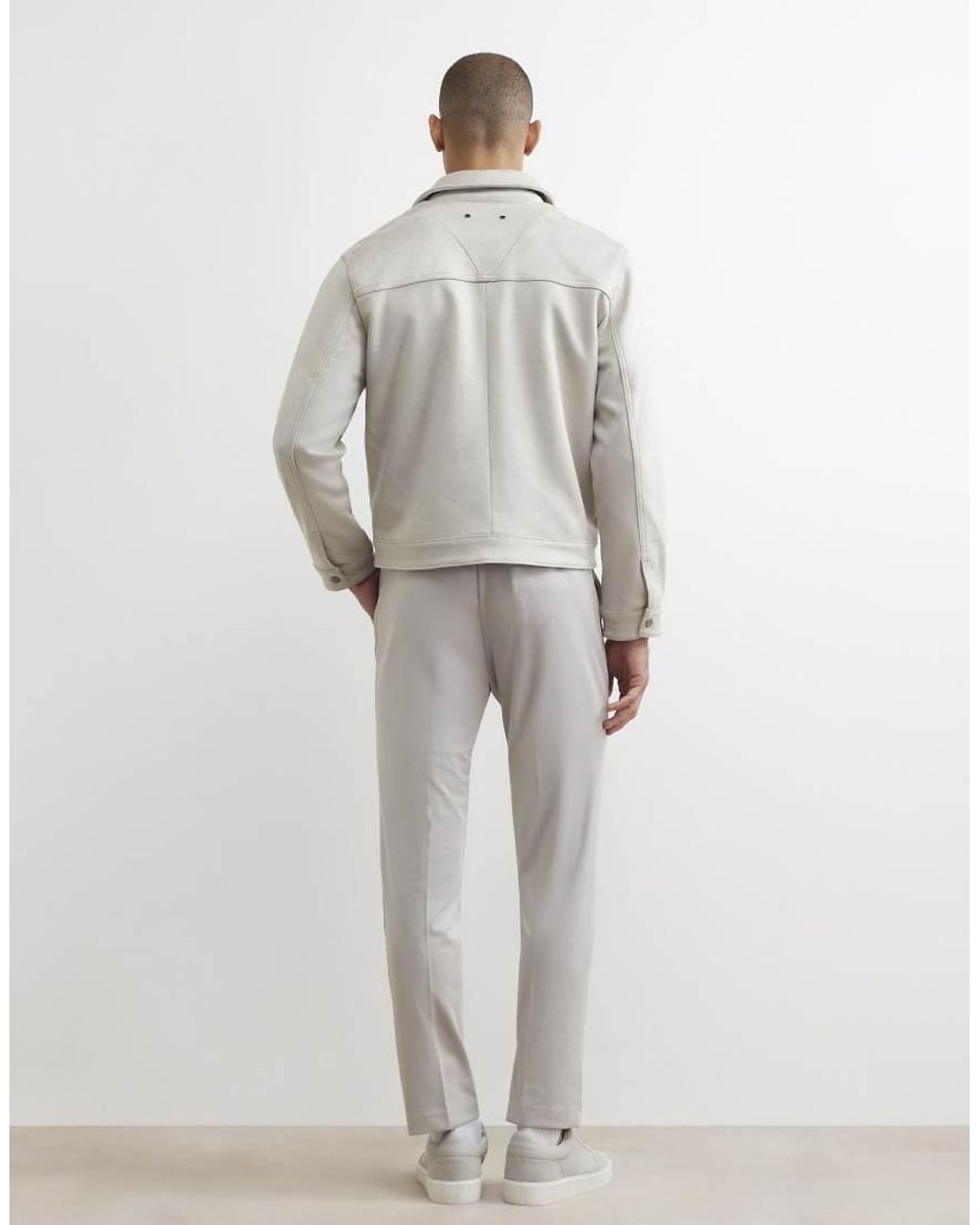 River Island White Slim Fit Texture Trousers for men